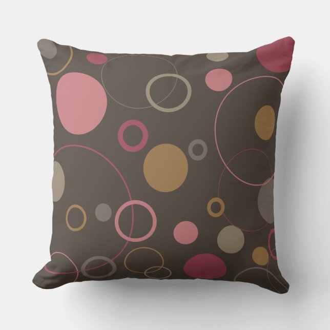 Kaffe Bean Mocha Circles ro Kudde (Framsida)