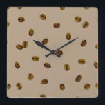 Kaffe Bean Mönster Fyrkantig Klocka<br><div class="desc">Det här är anpassade.</div>