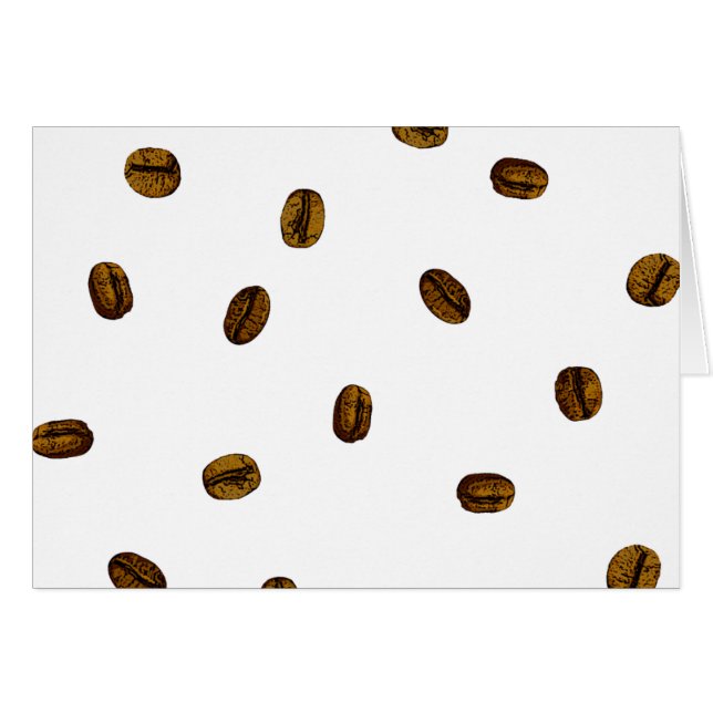 Kaffe Bean Mönster Hälsningskort (Framsidan Horizontal)