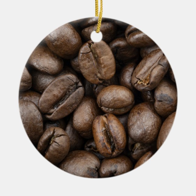 Kaffe Bean Mönster Julgransprydnad Keramik (Framsidan)