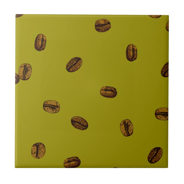 Kaffe Bean Mönster Kakelplatta (Framsidan)