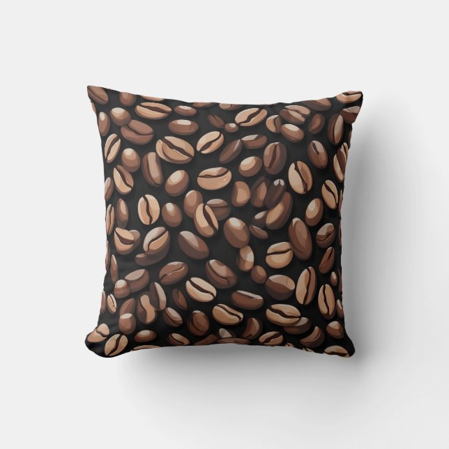 Kaffe Bean Mönster Kudde (Framsida)