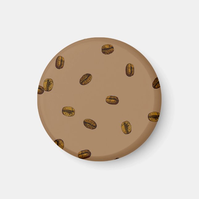 Kaffe Bean Mönster Magnet (Framsidan)