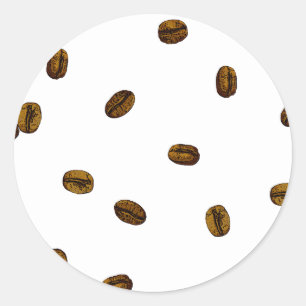 Kaffe Bean Mönster Runt Klistermärke