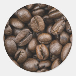 Kaffe Bean Mönster Runt Klistermärke