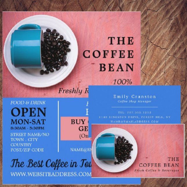 Kaffe Bean Mugg, Barista, Café, Coffeeehouse Visitkort (Skapare uppladdad)