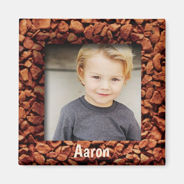 Kaffe Bean Photo Personlig Gift Magnet Namn (Framsidan)