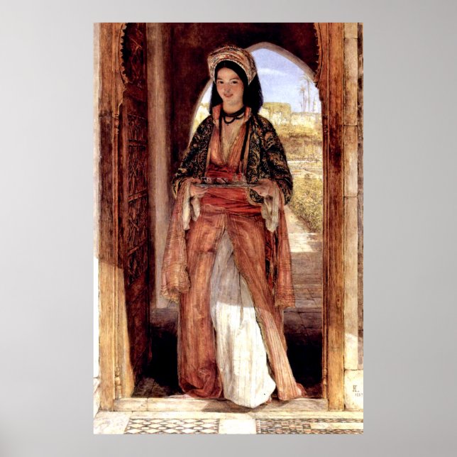 Kaffe Bearer - John Frederick Lewis Art Print Poster (Framsidan)