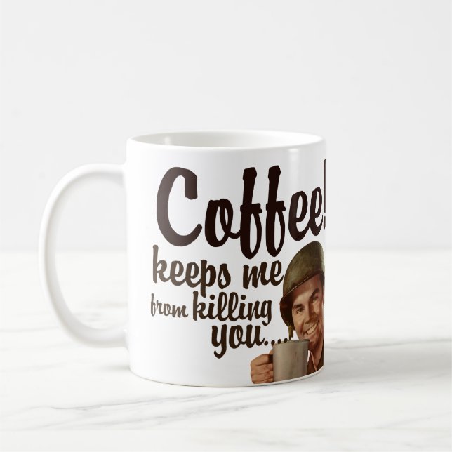 Kaffe behållor jag dödar dig kaffemugg (Vänster)