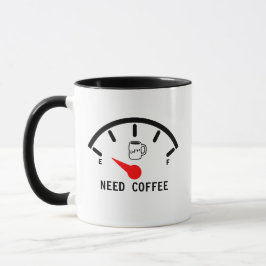 Kaffe behöver mer koffein Funny Humous Gift Mugg