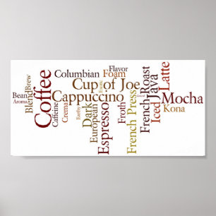 Kaffe benämner affischen poster