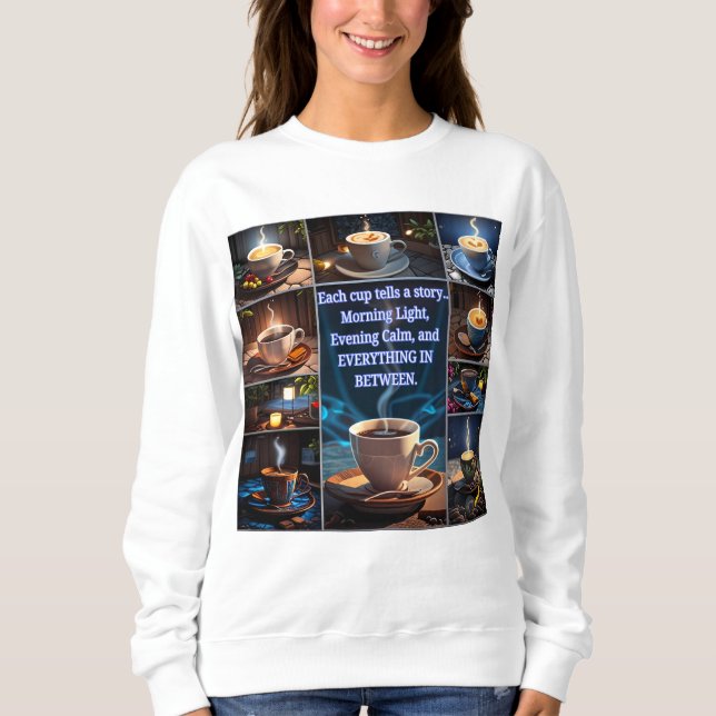 Kaffe berättar en artikel t shirt (Framsida)