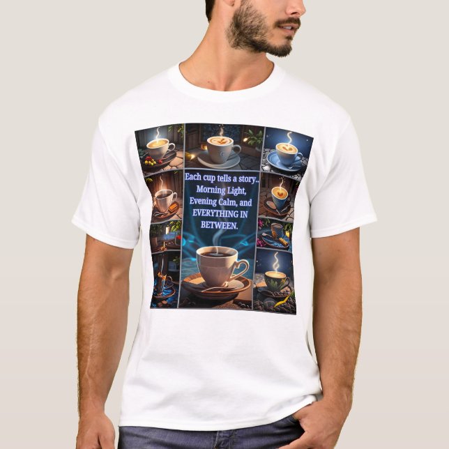 Kaffe berättar en artikel t shirt (Framsida)