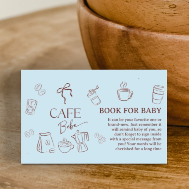Kaffe Blå Bow Kafé Bebe Pojke Bok För Babyfirande Tilläggskort (Skapare uppladdad)