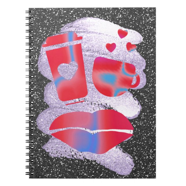 kaffe, boba och kyss anteckningsbok (Framsidan)