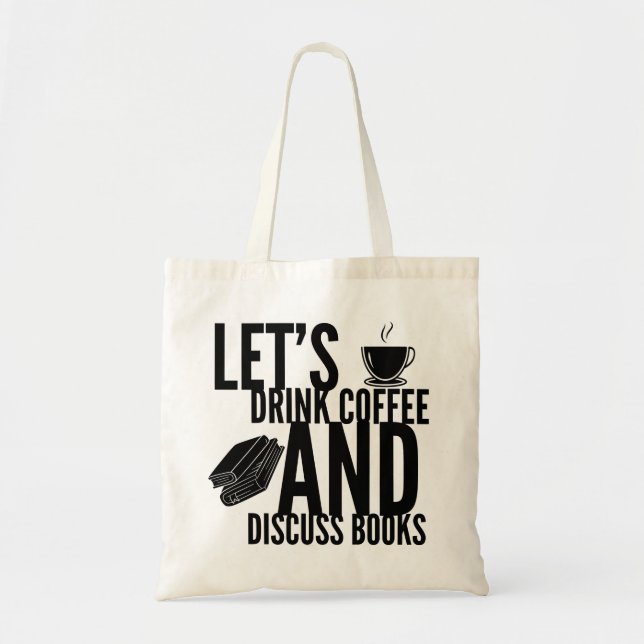 Kaffe Böcker Läsning Toteväska Tygkasse (Framsidan)
