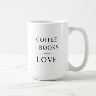 Kaffe + Bokar + Kärlek Mugg