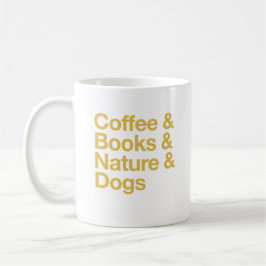 Kaffe & Bokar & natur & Hundar Mugg (Gult)