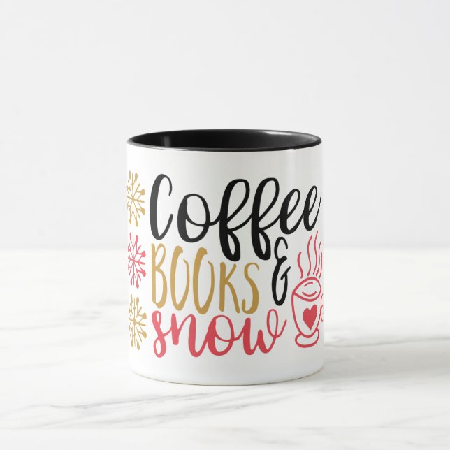 Kaffe, bokar och Snö Mugg (Center)