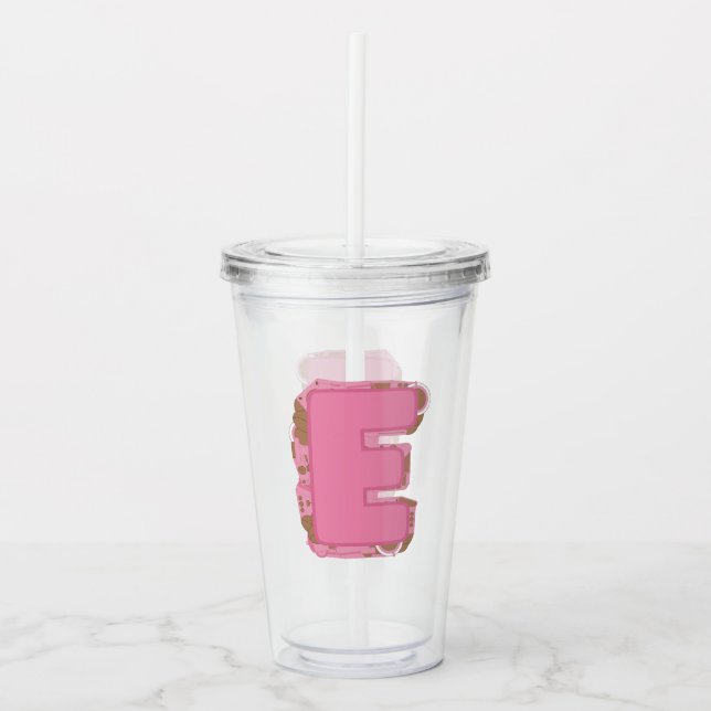 Kaffe Bokstav E: Monogram Initial Take Away Mugg (Framsida)