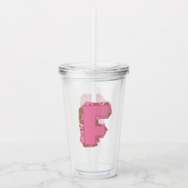 Kaffe Bokstav F: Monogram Initial Take Away Mugg