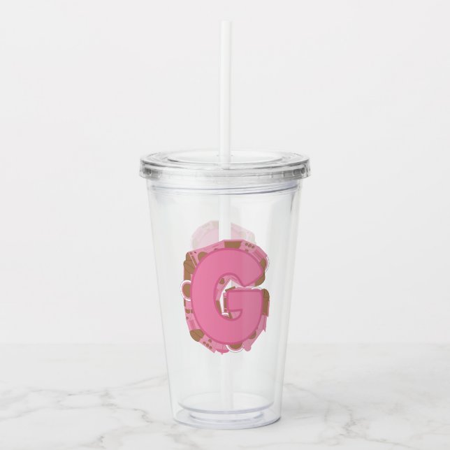 Kaffe Bokstav G: Monogram Initial  Take Away Mugg (Framsida)