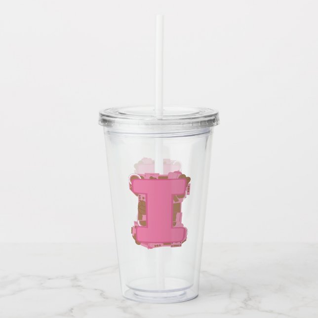 Kaffe Bokstav I: Monogram Initial  Take Away Mugg (Framsida)
