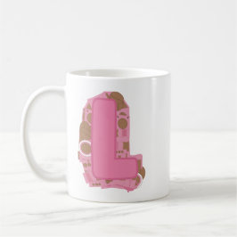 Kaffe Bokstav L: Monogram Initial Kaffemugg