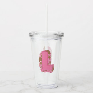 Kaffe Bokstav L: Monogram Initial Take Away Mugg