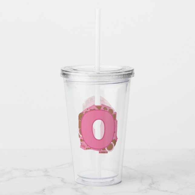 Kaffe Bokstav O: Monogram Initial  Take Away Mugg (Framsida)