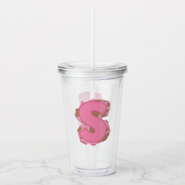 Kaffe Bokstav S: Monogram Initial  Take Away Mugg (Framsida)