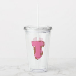 Kaffe Bokstav T: Monogram Initial Take Away Mugg