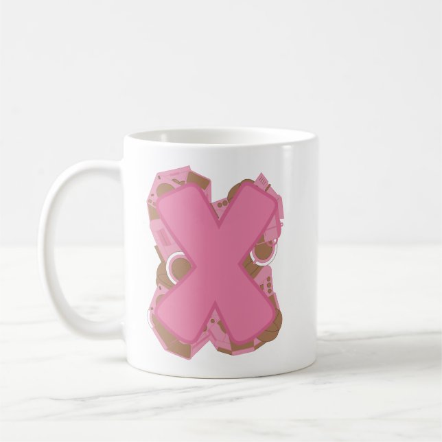 Kaffe Bokstav X: Monogram Initial  Kaffemugg (Vänster)