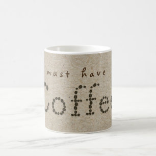 KAFFE böna typografi naturlig kraftpapper mugg kop