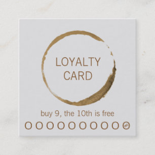 Kaffe-bonuskort - kaffefläckar fyrkantigt visitkort