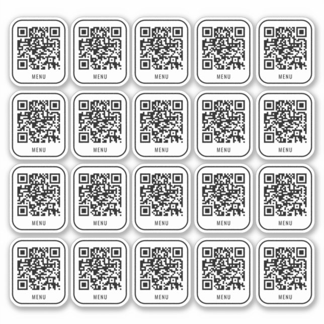 Kaffe Bord QR-kod dekal | Digitalt Meny Scan (Framsida)