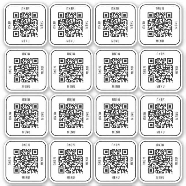 Kaffe Bord QR-kod dekal | Digitalt Meny Scan (Framsida)