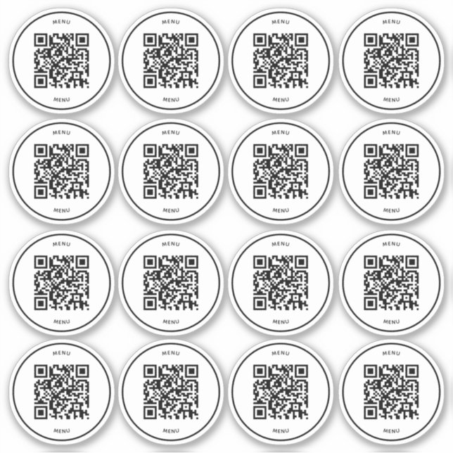 Kaffe Bord QR-kod dekal | Digitalt Meny Scan (Framsida)