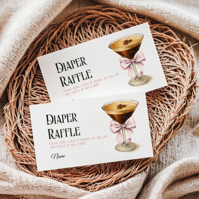 Kaffe Bow Espresso Martini Baby Shower Diwer Tilläggskort (Skapare uppladdad)