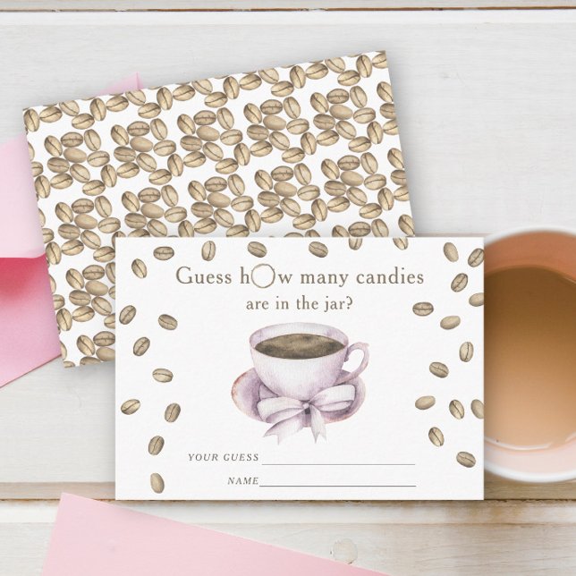 Kaffe Bow Girl Baby dusch Gissa hur många cander d Tilläggskort (Skapare uppladdad)