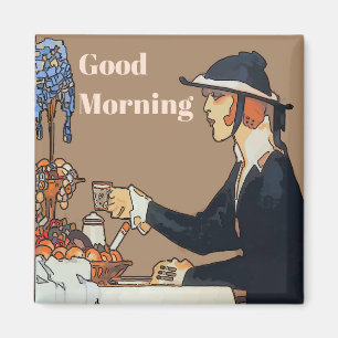 Kaffe, Bra morgon, redigera text Magnet