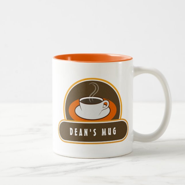 Kaffe Break Coffee Kopp White Orange Cafe Mugg (Höger)