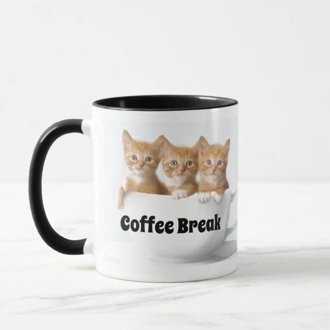 Kaffe Break-kaffe Mugg-Three Kittens Mugg (Vänster)