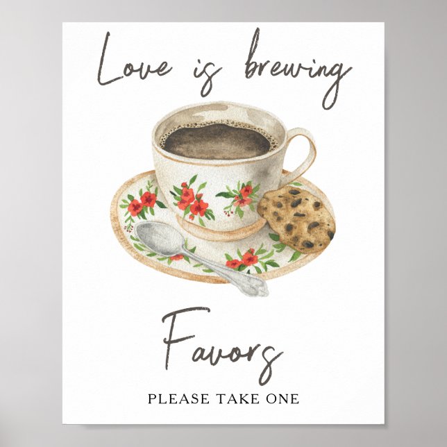 Kaffe bröllopsdusch Förmånligheter, ta en  Poster (Framsidan)