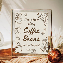 Kaffe Bröllopsdusch Gissa Hur Många Kaffebohnen  Poster