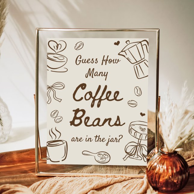 Kaffe Bröllopsdusch Gissa Hur Många Kaffebohnen  Poster (Skapare uppladdad)