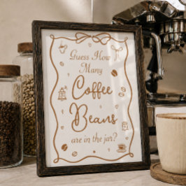 Kaffe Bröllopsdusch Gissa Hur Många Kaffeprickar Poster