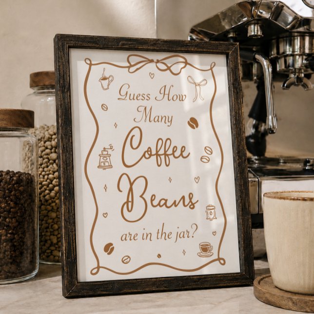 Kaffe Bröllopsdusch Gissa Hur Många Kaffeprickar Poster (Skapare uppladdad)