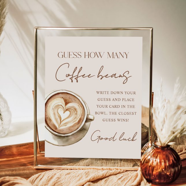 Kaffe Bröllopsdusch Gissa Hur Många Tecken Poster (Skapare uppladdad)