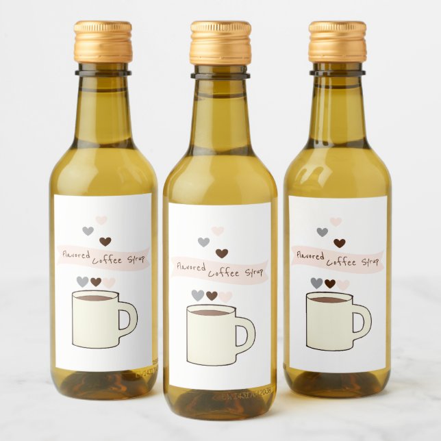 Kaffe Bröllopsdusch Smaksättningssirapp Etikett (Flaskor)